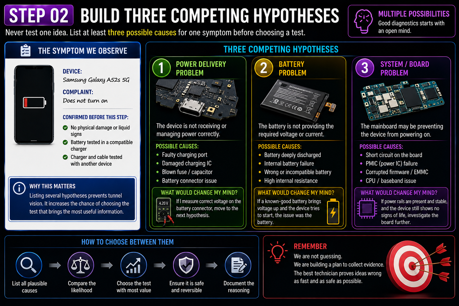 Build three competing hypotheses