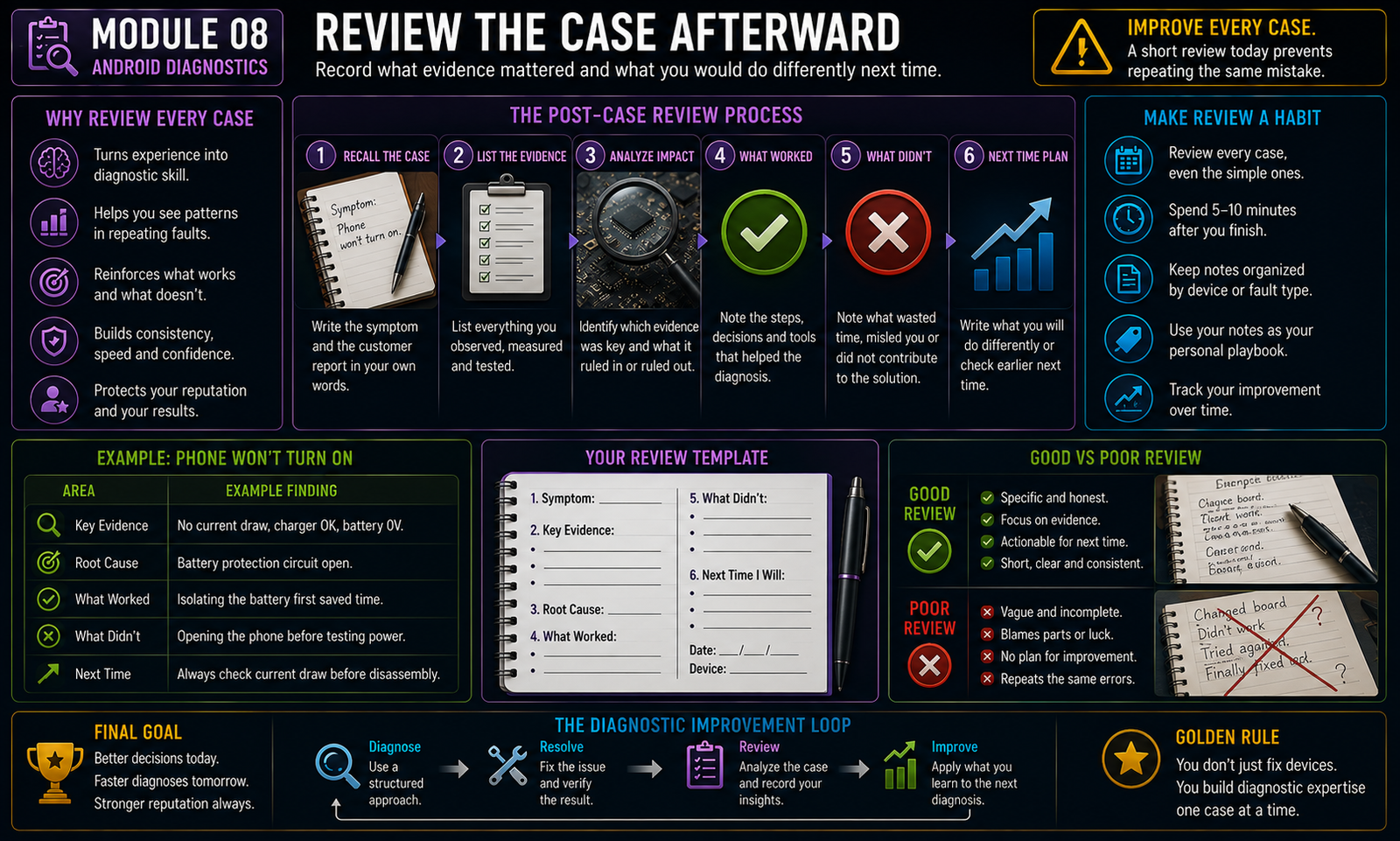 Review the case afterward
